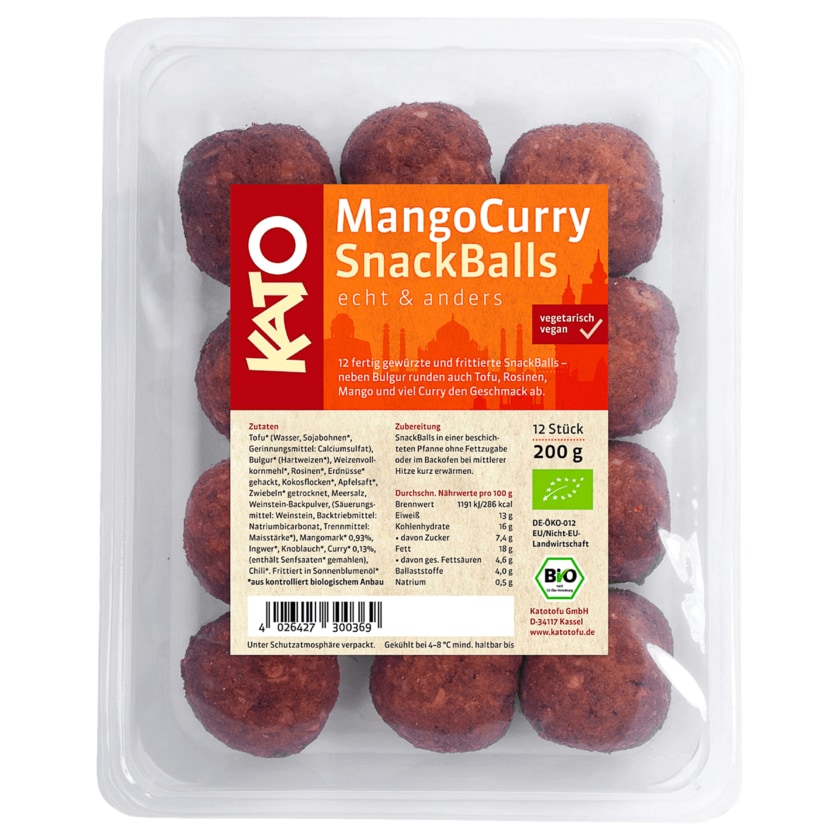 Kato Bio Mango-Curry Snackballs 200g